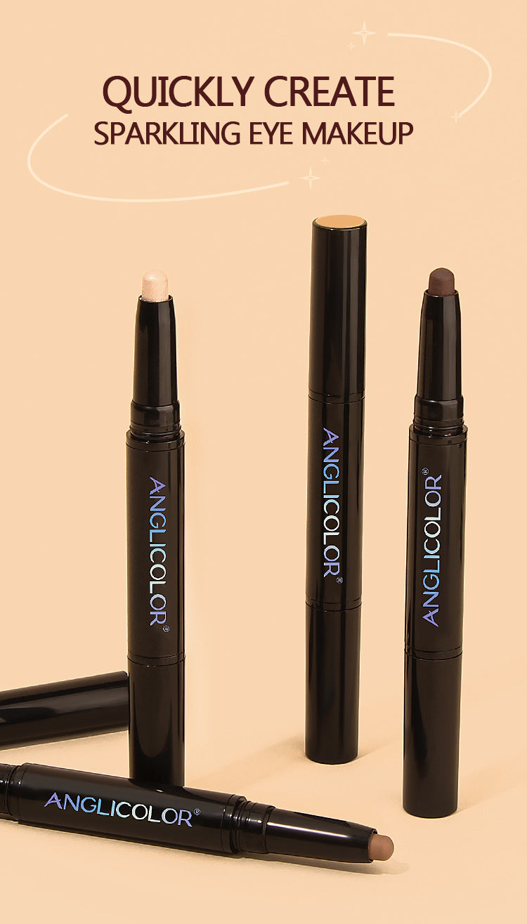 Double-Ended Eyeshadow Stick Long-Lasting Easy to Apply Rotating Fine Shimmer Eyeshadow Pen Highlighter Aegyo-sal Brightening Pen