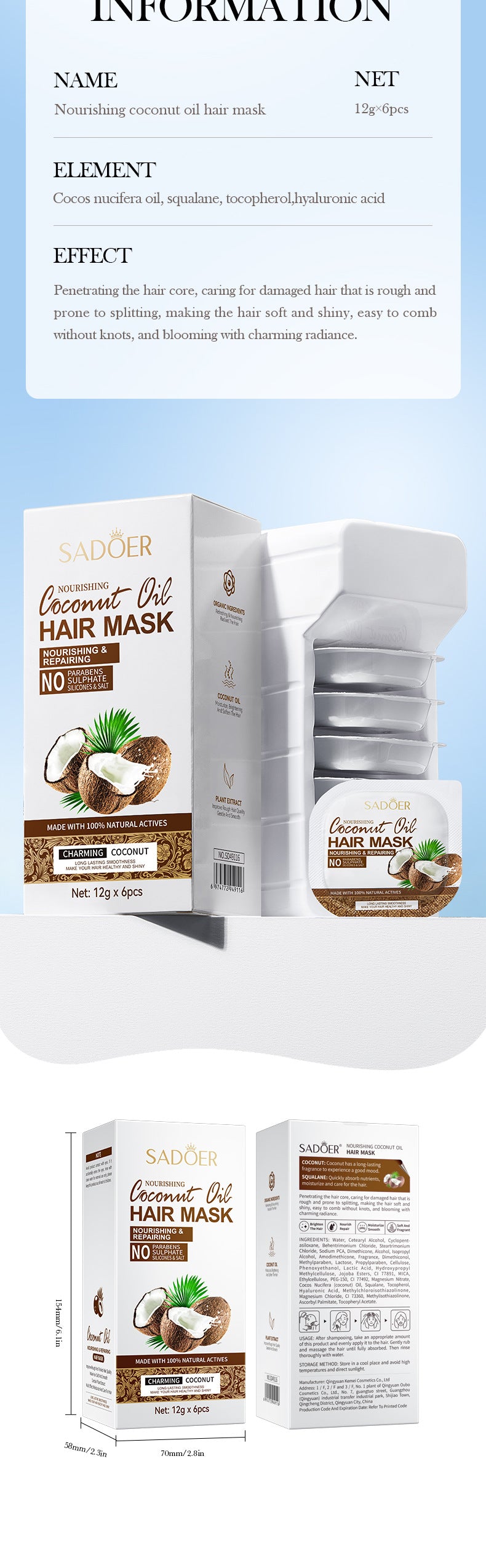 Full English Coconut Oil Body Care Set SADOER Smooth, Soft, Moisturizing, Clean  Wholesale