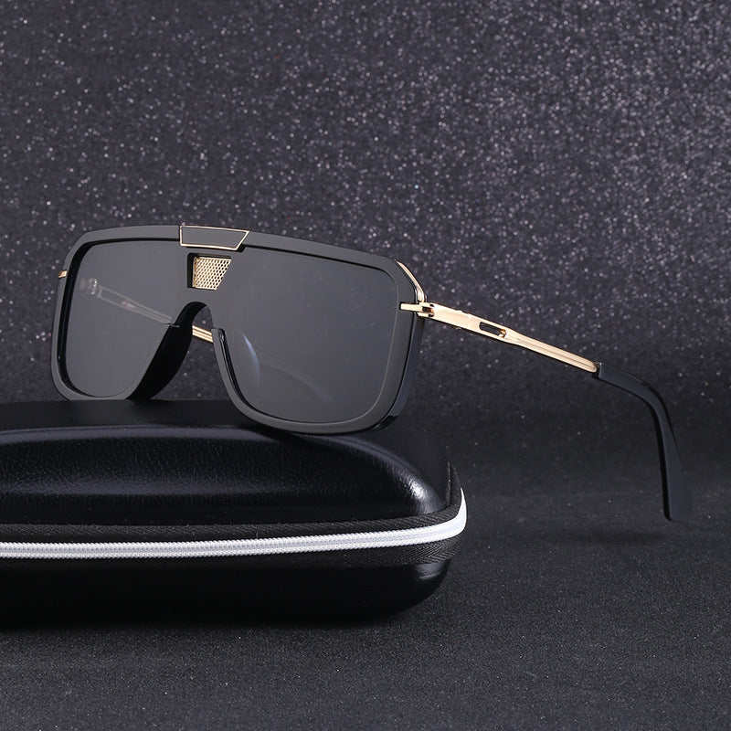 New Retro Square Frame Sunglasses for Men, European and American Style Large Frame Sunglasses for Women, Trendy Wholesale Sun Protection Sunglasses