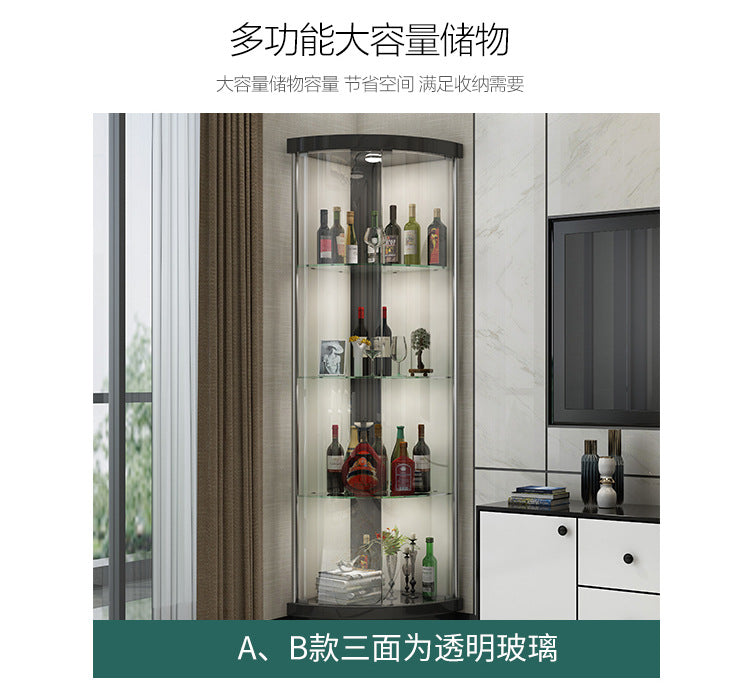 Corner Cabinet Wall Corner Cabinet Triangular Corner Cabinet Modern Simple Glass Wine Cabinet Triangular Cabinet Living Room Cabinet Display Cabinet