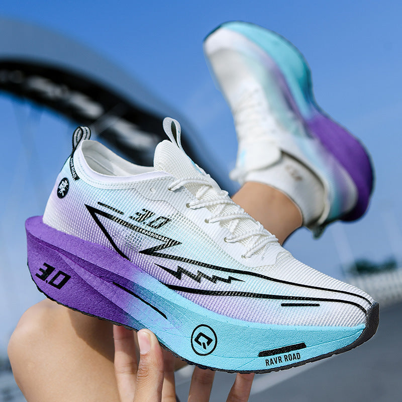 2025New Fashionable Casual Breathable Comfortable Running Shoes with Real Carbon Plate High Elasticity Shock Absorption for Student Training Sports Shoes