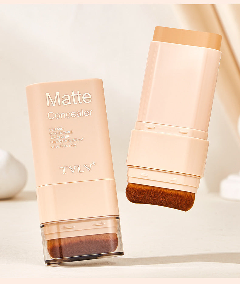 TK Specialized Flawless Dual-Head Eraser Foundation Stick Water Glossy Skin Concealer Long-Lasting with Brush Head Hydrating Makeup Remover