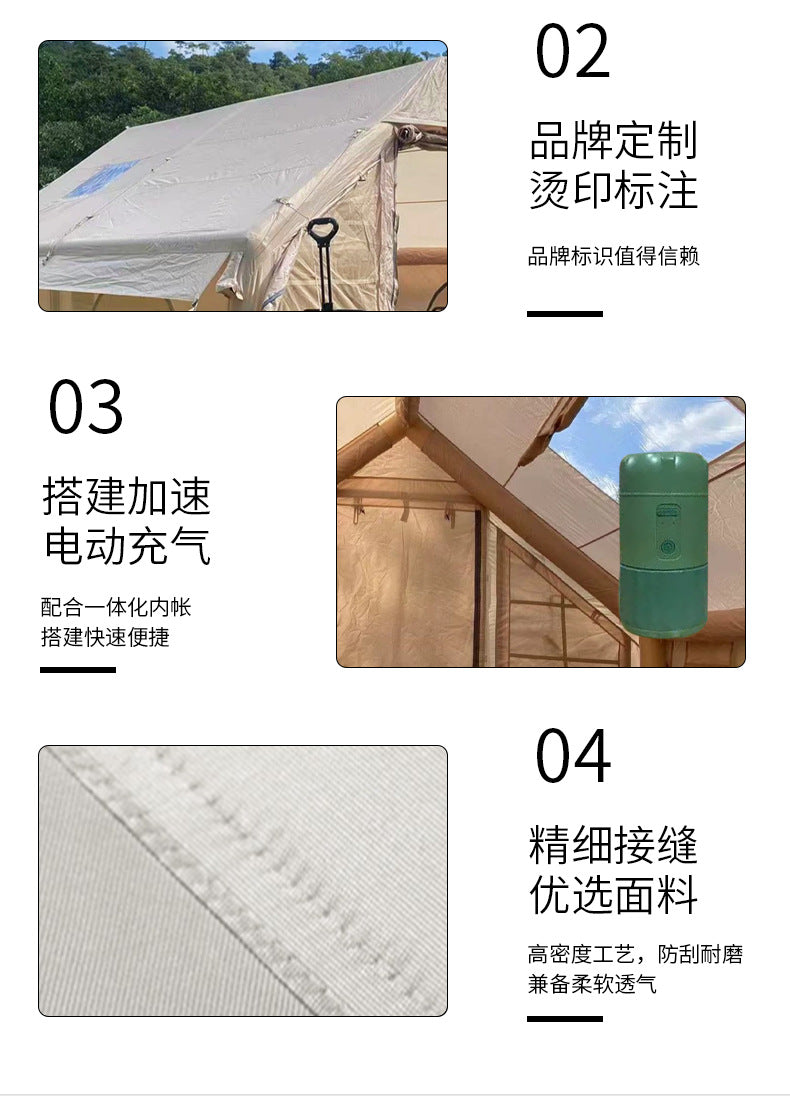 Manufacturer Wholesale Outdoor Camping Tent No Setup Quick Open Fully Automatic Inflatable Tent Thickened Rainproof Camping Tent