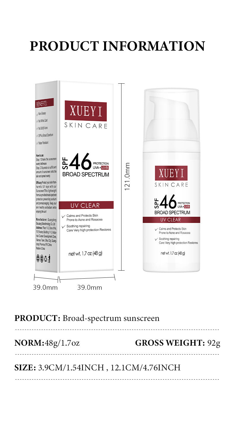 High SPF Sunscreen Lotion Transparent Moisturizing Non-Greasy UV Protection Sunscreen Brightening Isolation Manufacturer Wholesale