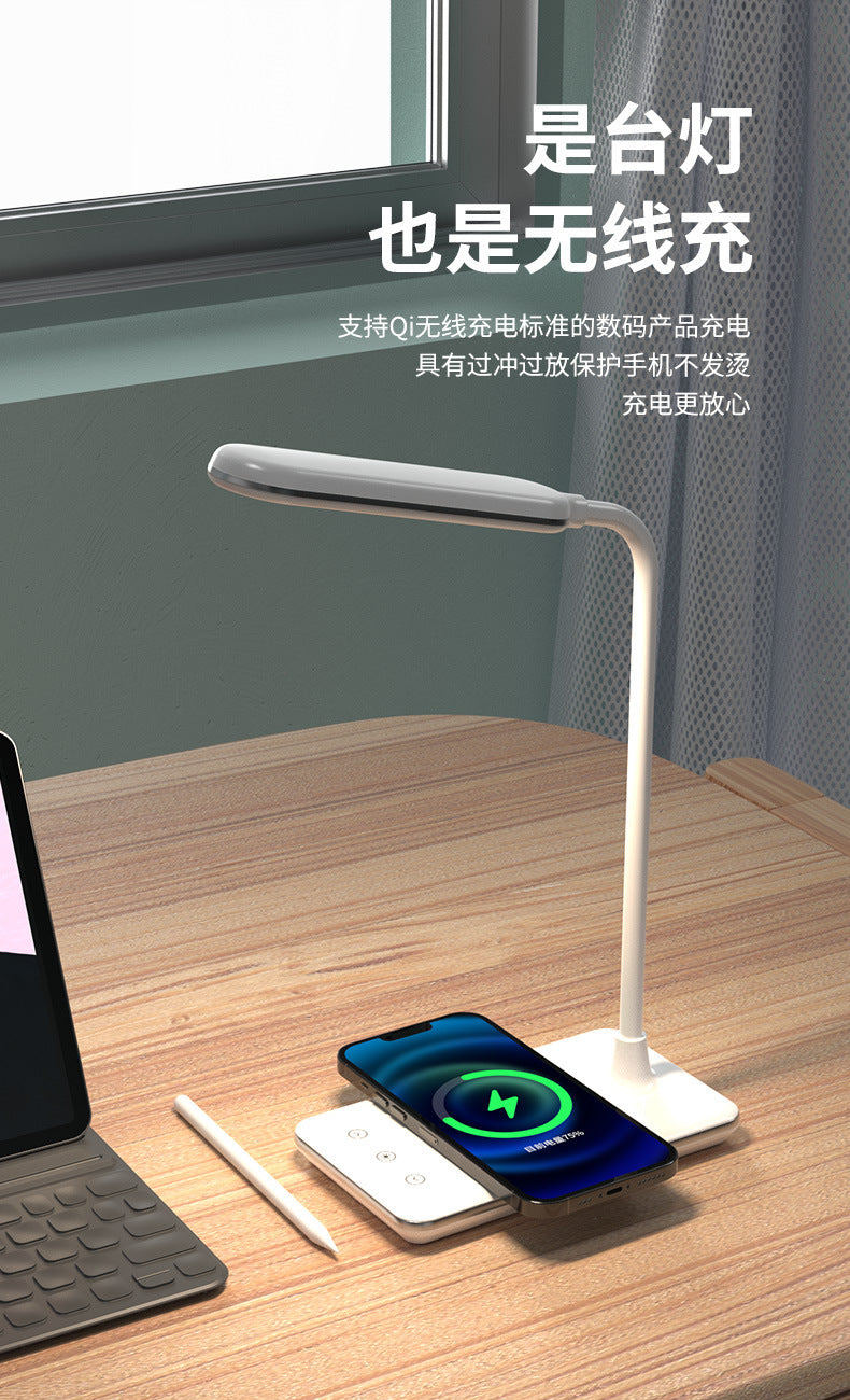 Wireless Charging Eye Protection Desk Lamp Folding Anti-Blue Light Touch Dimming LED Reading dormitory reading lamp student study