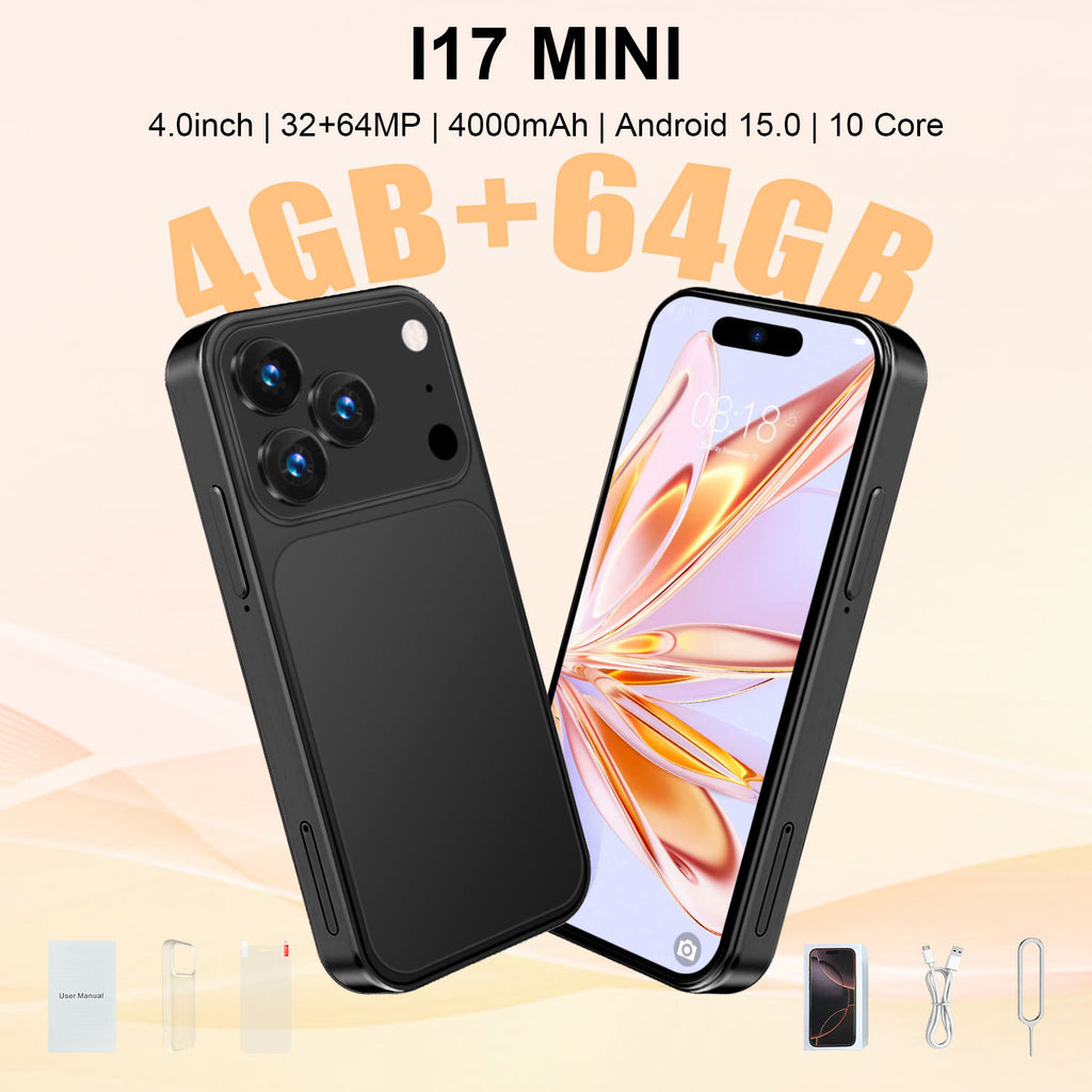 Hot Selling Product Mini i17Mini Smartphone4+64G All-Network Dual-SIM Dual-Standby Android mini Mobile Phone