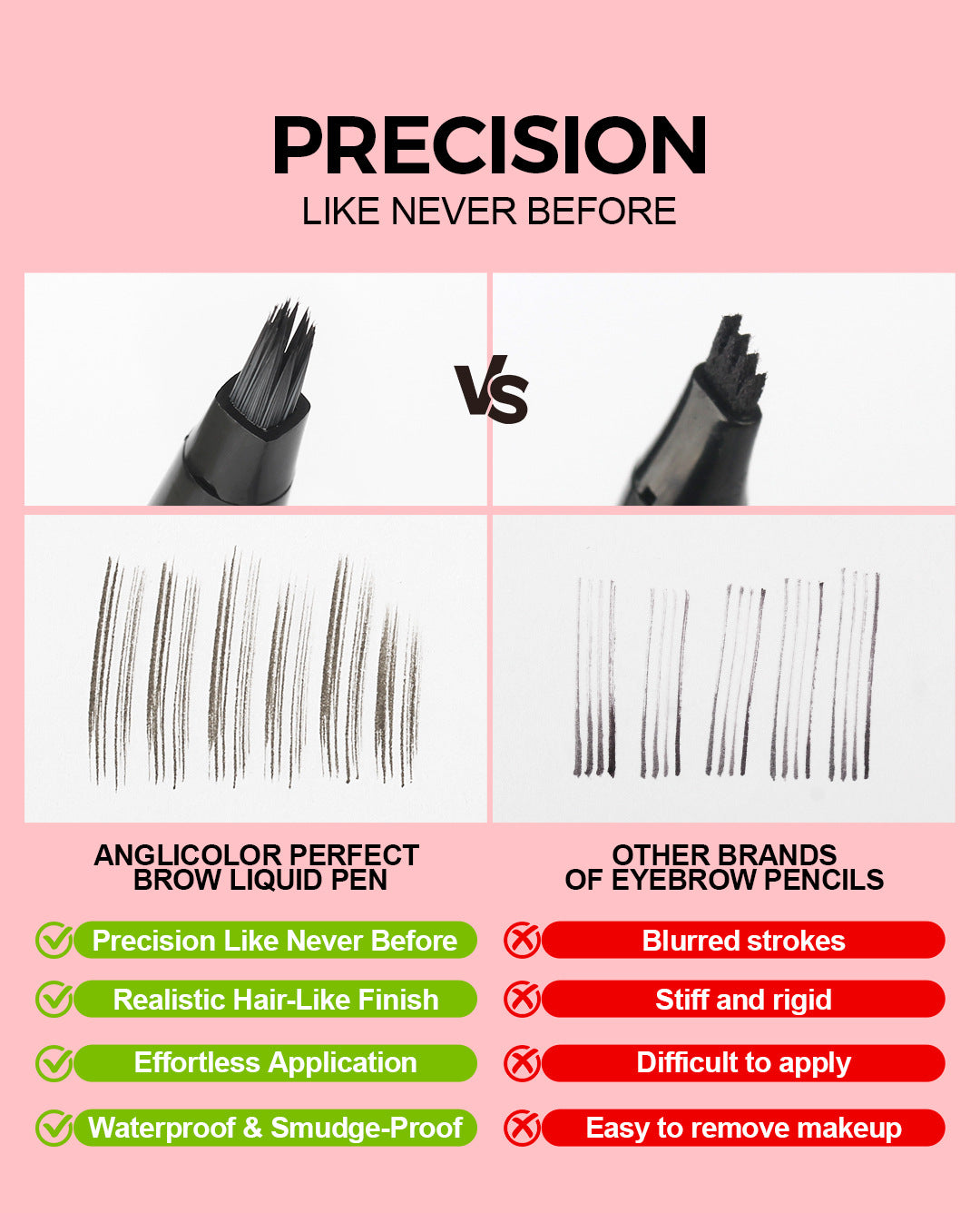 Four-Prong Eyebrow Pencil Wild Eyebrow Waterproof Smudge-Proof Four-Claw Split Liquid Eyebrow Pencil