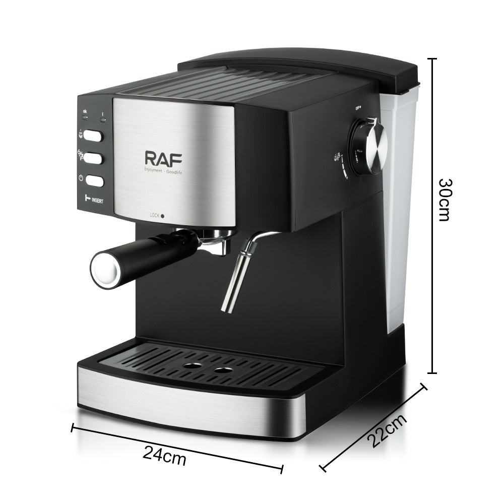 RAF Coffee Machine Household European Standard Italian Style Small Semi-Automatic High Pressure Steam Milk Frothing Office Use