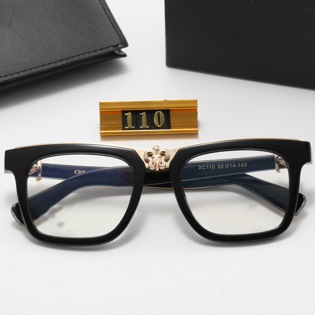 TR Vintage Square Frame Glasses for Men and Women Fashion Trend Anti-Blue Light Plain Glasses Crow Star Internet Celebrity Same Style logo