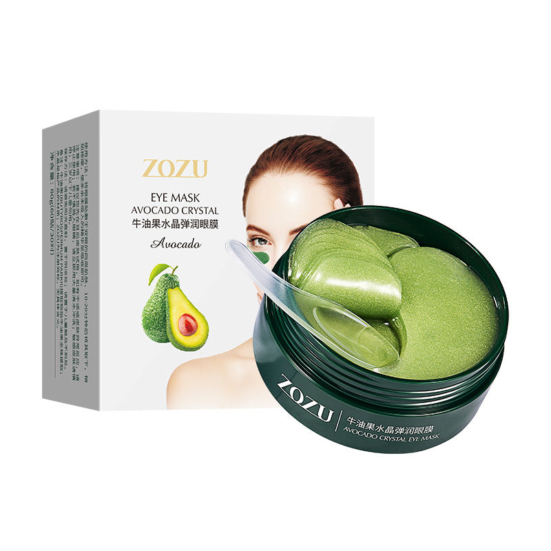 ZOZU Avocado Crystal Elastic Eye Mask Hydrating and Moisturizing Dark Circles Eye Mask Stickers Wholesale for Foreign Trade Skincare Products
