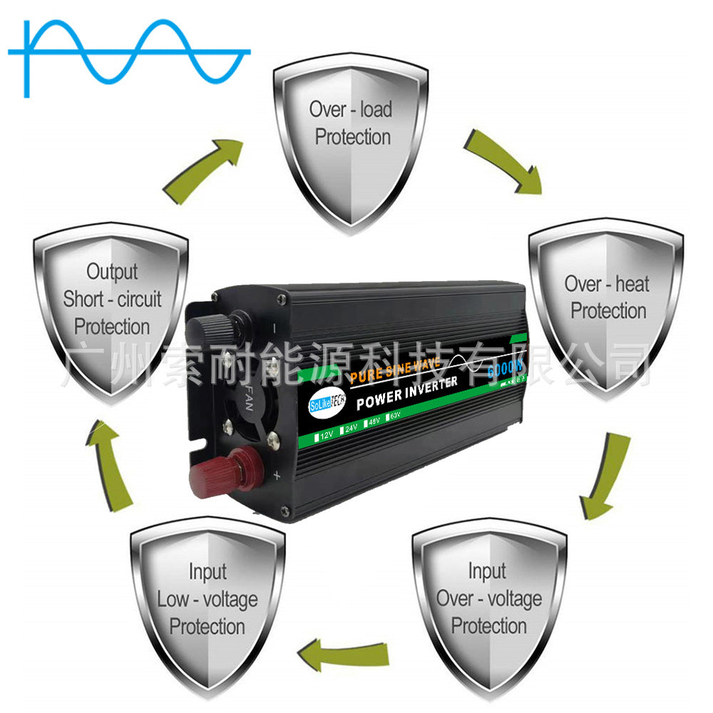 1000W Pure Sine Wave Inverter DC12V/24V/48V/60V Turn AC220V Platform Wish Export