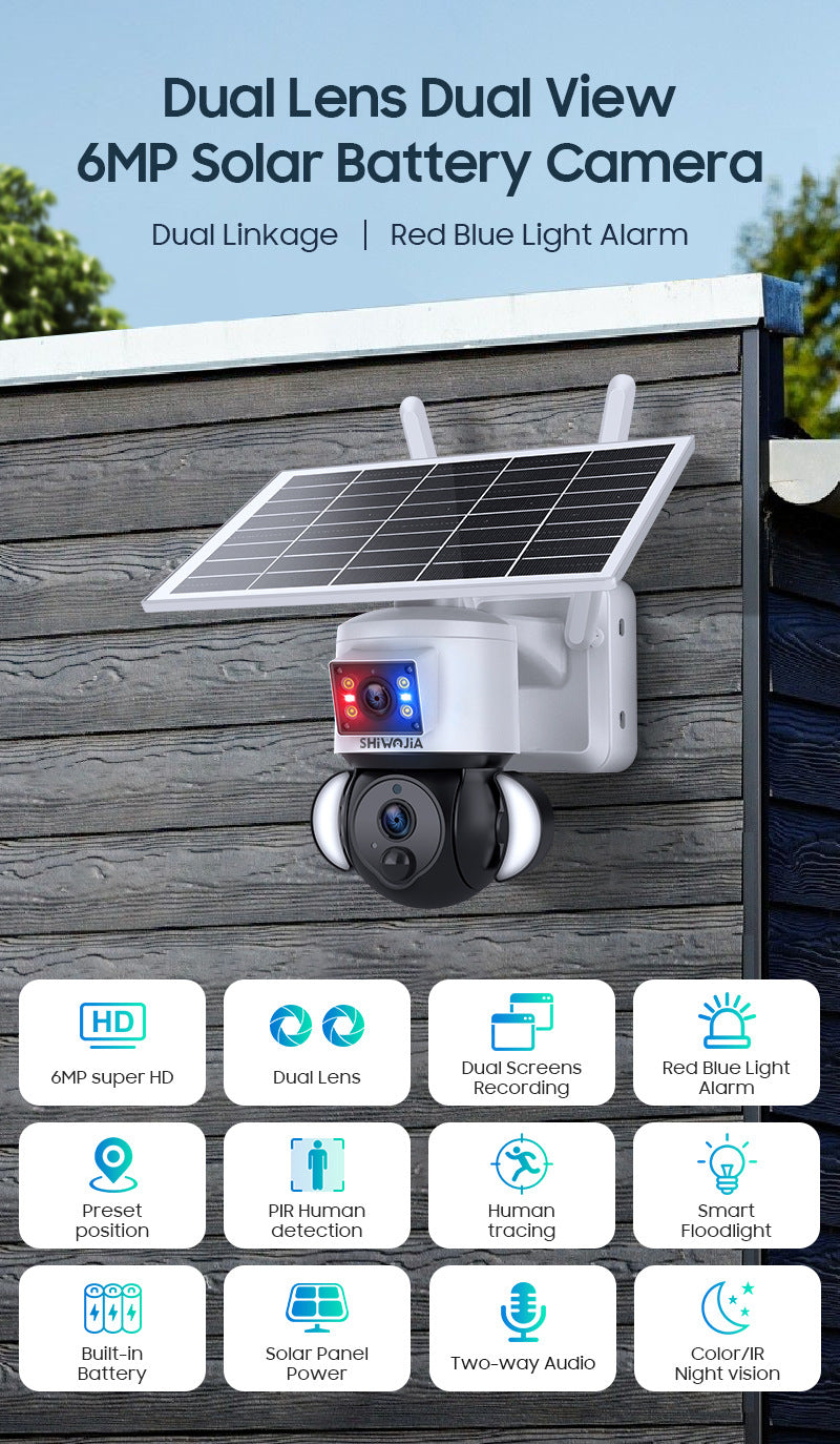 Source Factory Specializes in Solar-Powered Gun Ball Linkage HD600Multi-camera Multi-view Courtyard Surveillance