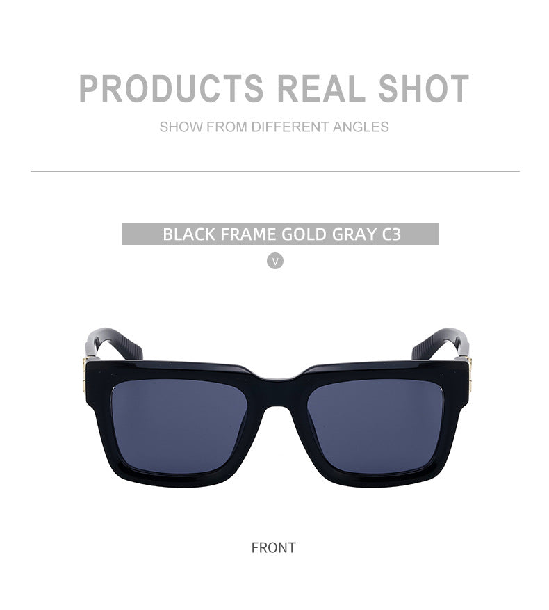 2025 New European and American Style Square Frame Sunglasses for Men High-end Feel 0k Rich Man Sunglasses Men Trendy sunglasses