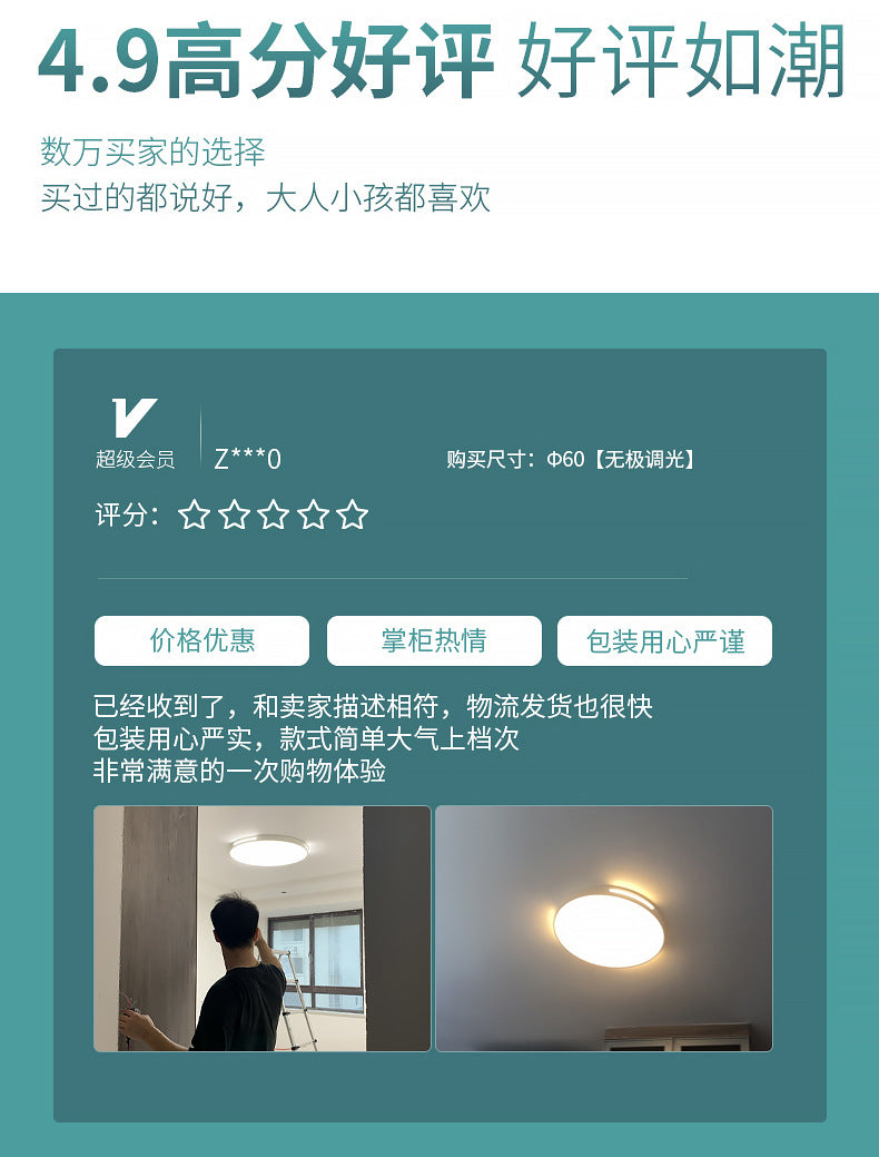 Ceiling Lamp led Bedroom Light Round Modern Minimalist Room Light Creative Iron Art Living Room Light Home Atmosphere Wholesale