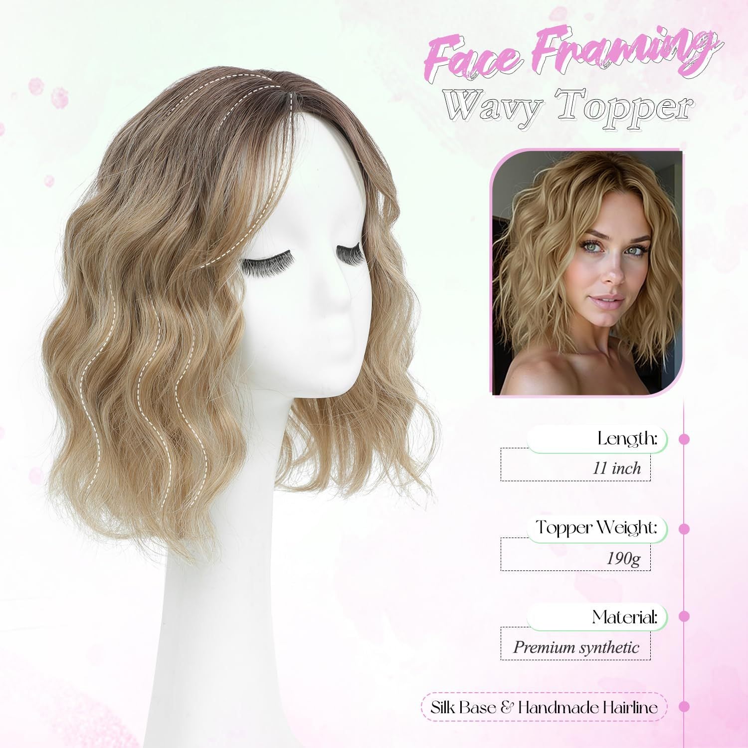 European and American Style Small Lace Wig Set Export Synthetic Fiber Medium Length Women's Top Natural Middle Part Bangs Hairpiece Wig