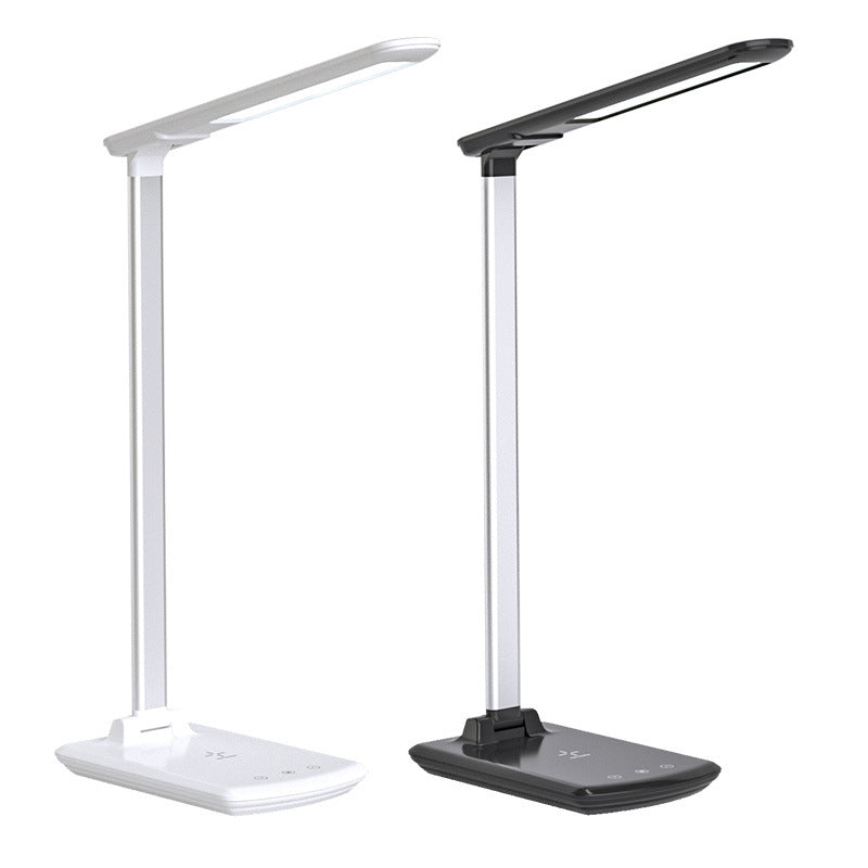LED Table Lamp Folding Three-speed Adjustment Smart Eye Protection Lamp Mobile Phone Wireless Charging Bedroom Bedside Reading Lighting Lamp