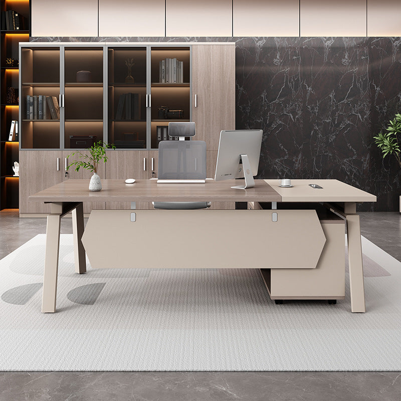 Office Desk Boss Desk and Chair Set Manager Supervisor Light Luxury High-End Office Desk and Chair Set Executive Office Desk