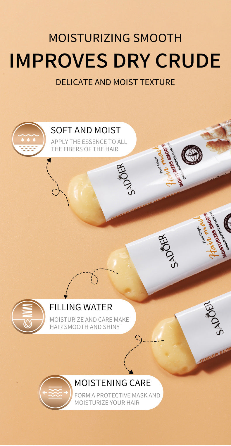 Ginger Hair Mask SADOER Improve Frizz, Soften and Smooth, Portable Strip Pack, Cross-Border Foreign Trade Wholesale