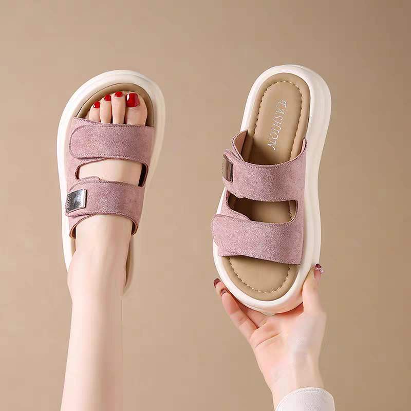 Women's Casual Flat Slippers2025Summer New Soft Sole Comfortable Mom Shoes Maternity Sandals