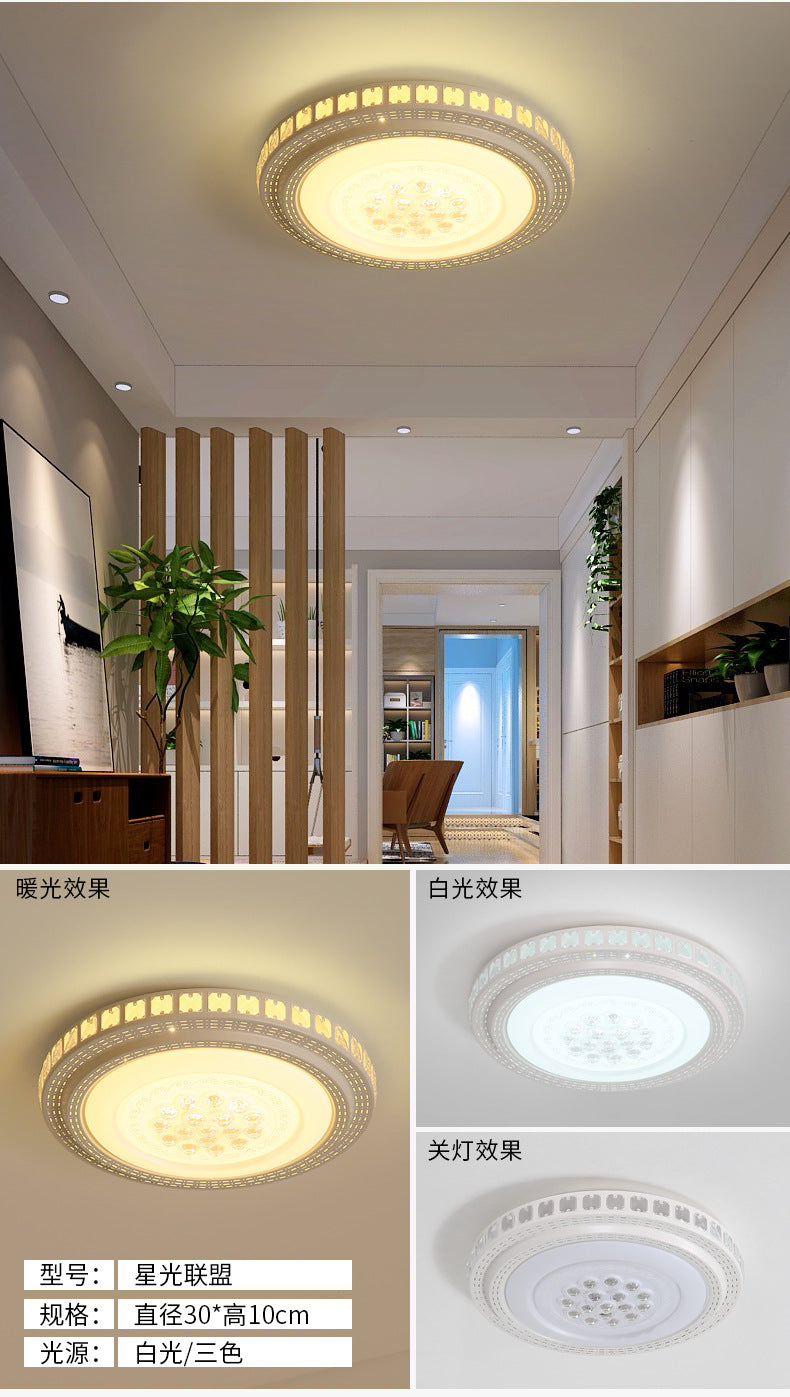 led Ceiling Lamp Nordic Simple Living Room Lamp Round Bedroom Children's Lamp Balcony Corridor Engineering Ceiling Light Fixture