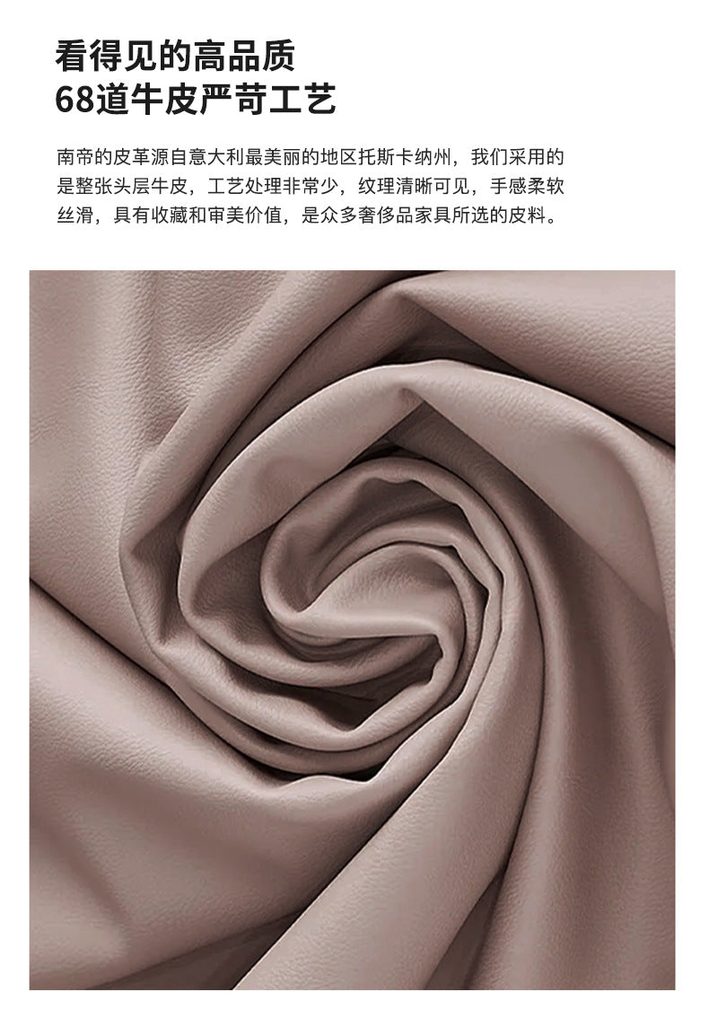 Source Factory Living Room Leather Sofa Italian Minimalist High Back Straight Row Genuine Leather Sofa Small Apartment High Leg Sofa Shipping and tax not included