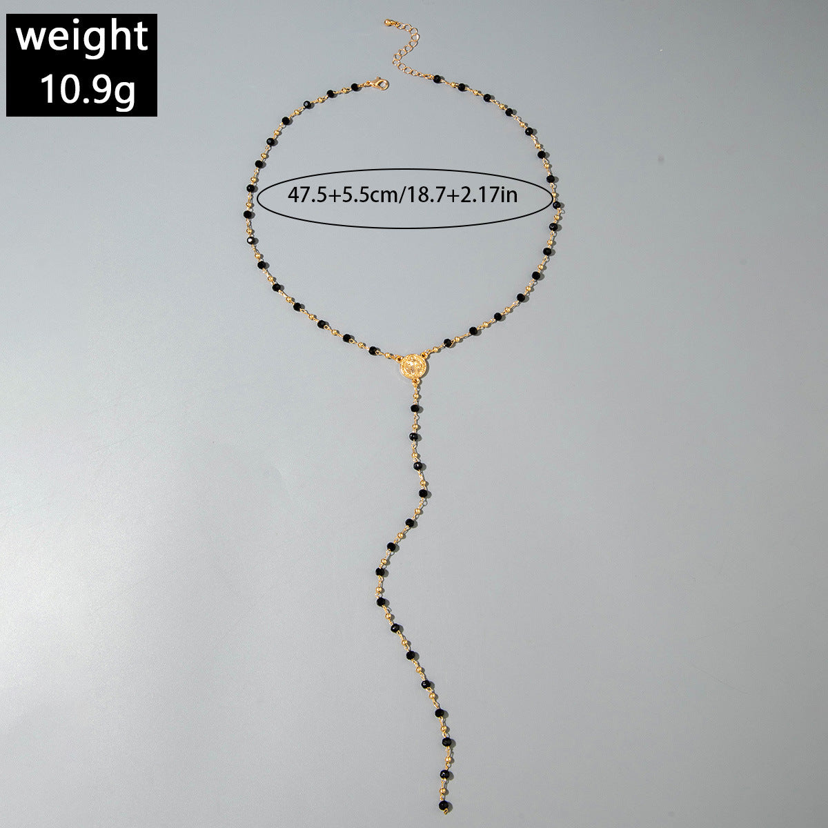 European and American Fashion Jewelry Beaded Tassel Double Layer Long Necklace Elegant Multi-layer Wear Y Type Necklace Ornament