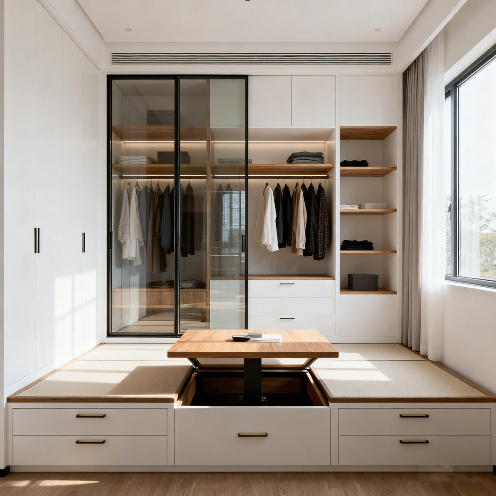 Foshan Guangzhou Whole House Custom Aluminum Alloy Home Bedroom Cloakroom Wardrobe Modern Minimalist Light Luxury Source Factory