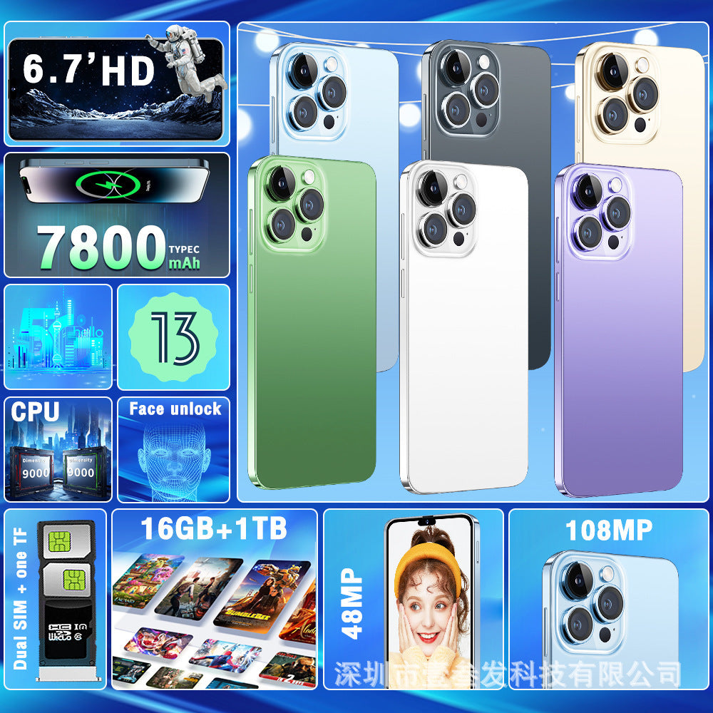 New Mobile Phone i15 Pro MAX 16+1TB HD Large Screen In Stock Android New Smartphone