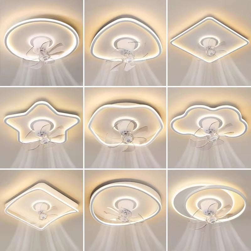 Shaking Head Fan Light Bedroom Ceiling New Ultra-Thin Cloud Light Children's Room Light360Eye Protection Smart Ceiling Fan Light