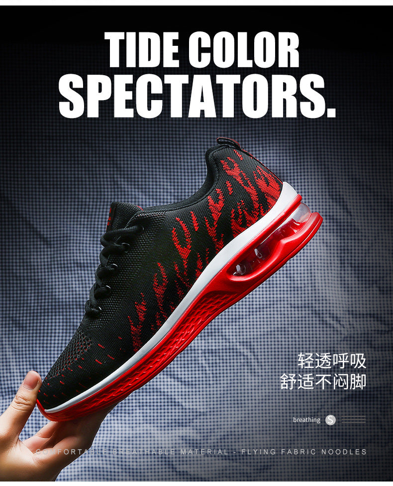 New Sports Shoes Four Seasons Casual Flyknit Breathable Cushion Running Shoes for Teenagers Ultra-light Shock-absorbing Trendy Men's Shoes