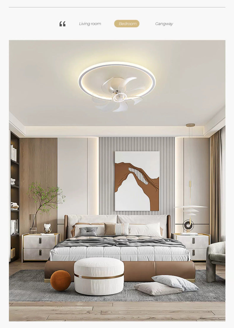 Minimalist Bedroom Ceiling Fan Light Modern Simple Silent Master Bedroom Fan Round Dining Room Oscillating Ceiling Fan Light