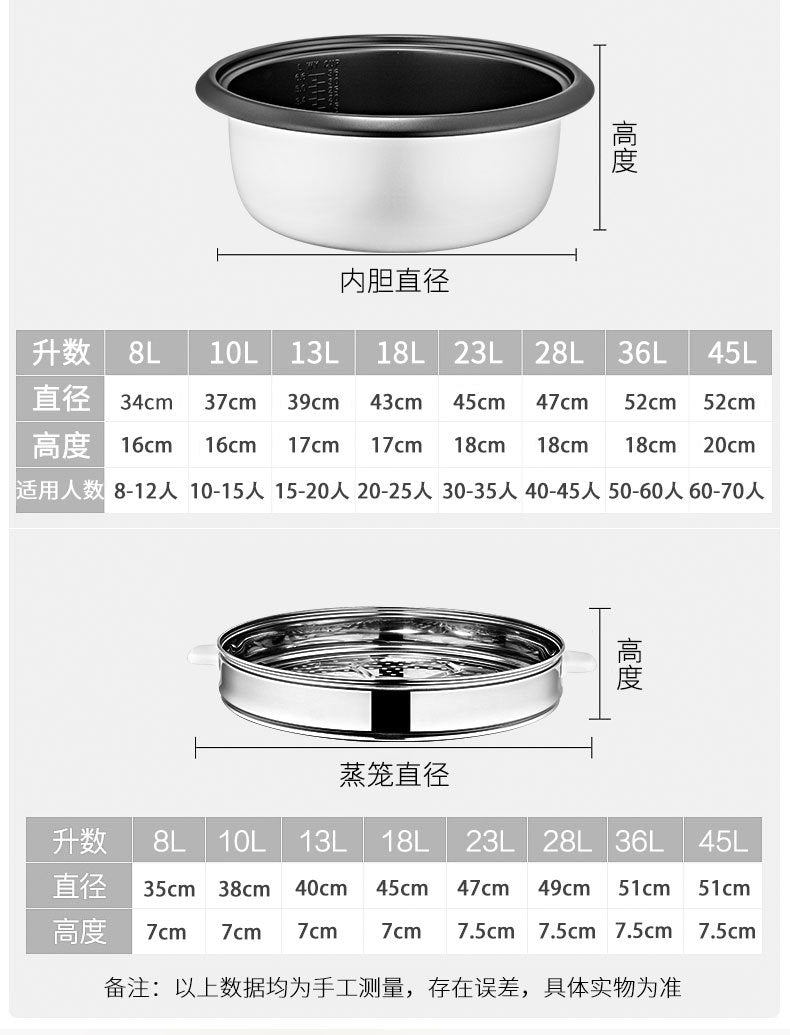 Manufacturer Wholesale Rice Cooker8L10L Commercial Canteen Large Rice Cooker Hotel Household Large Rice Cooker45L Rice Cooker