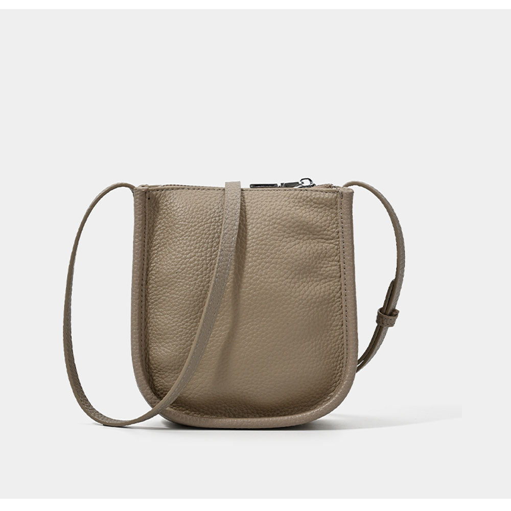 Genuine Leather Phone Bag Niche Fashion Small Bag for Women High-end Casual Simple Versatile Portable Shoulder Crossbody Bag
