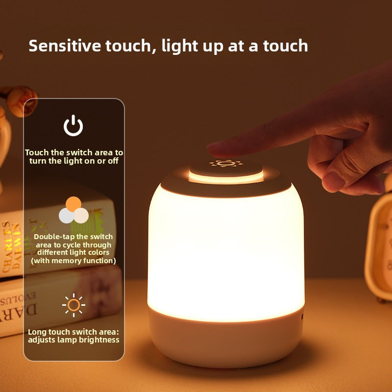 Rechargeable Touch led Night Light Nighttime Nursing Bedside Lamp Dormitory Desk Lamp Atmosphere Tap Lamp