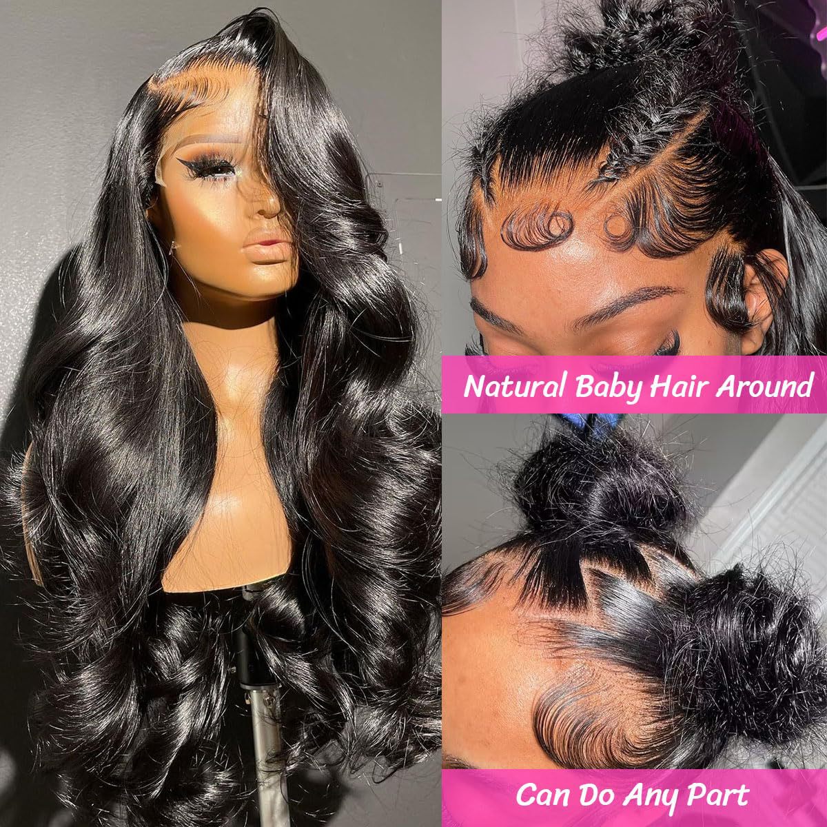 13*4 Lace Front Black Synthetic Hair Wig