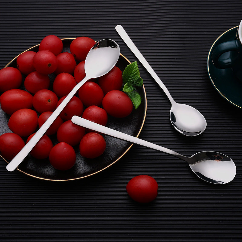 304Stainless Steel Spoon Korean Style Long Handle Stirring Spoon Coffee Spoon Household Eating Soup Spoon Customizable by Manufacturer