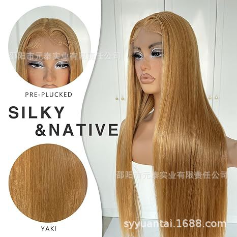 13x4 Honey Blonde Lace Front Wig Long Straight Synthetic Wig