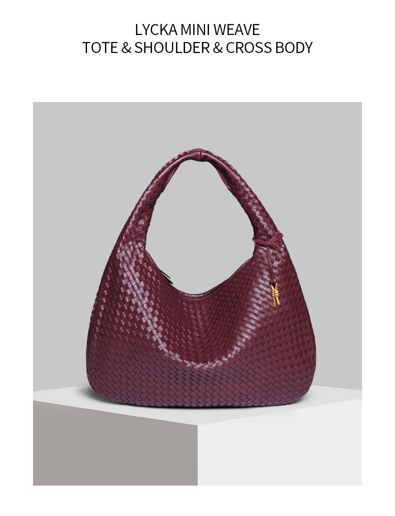 AliExpress Handmade Woven Women's Bag Large Capacity Handbag Korean Style Commuting Casual Manufacturer Wholesale
