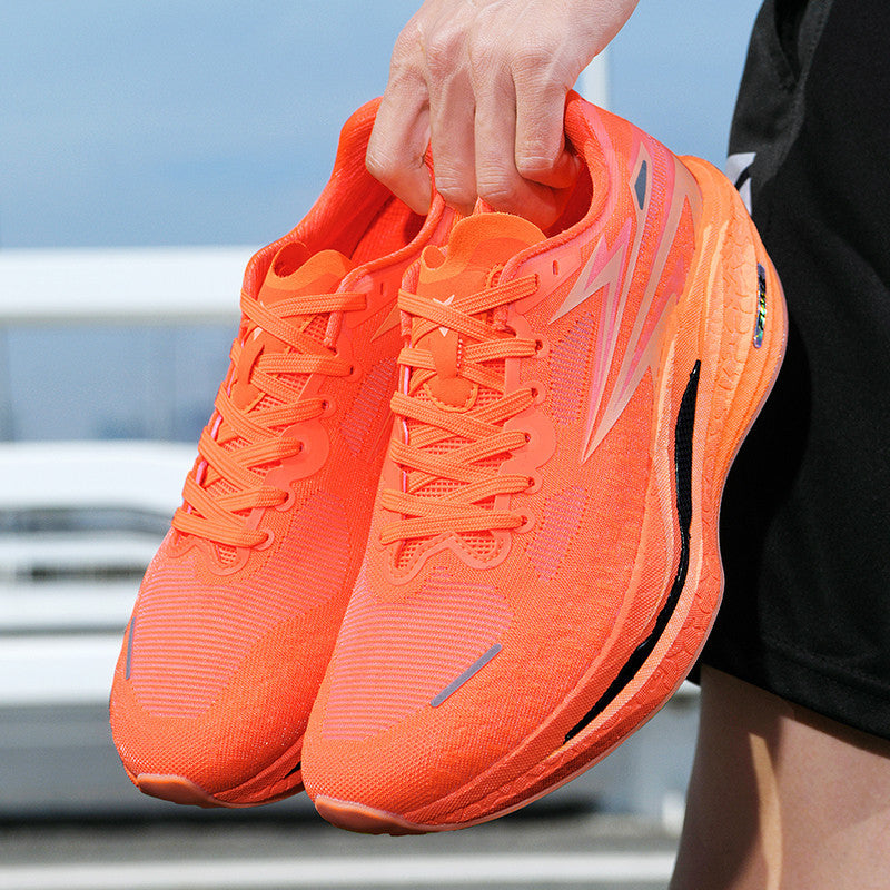 Fashion Four Seasons New Popcorn Carbon Plate Breathable Couple Running Shoes Comfortable Unisex Sports Shoes