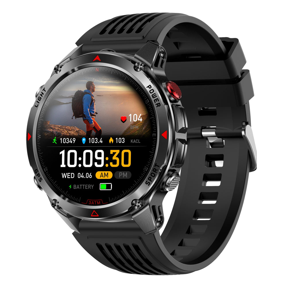 HT37Smart Watch1.46inch Bluetooth Call Heart Rate Pedometer GPS Beidou Positioning Three-Proof Sports Track