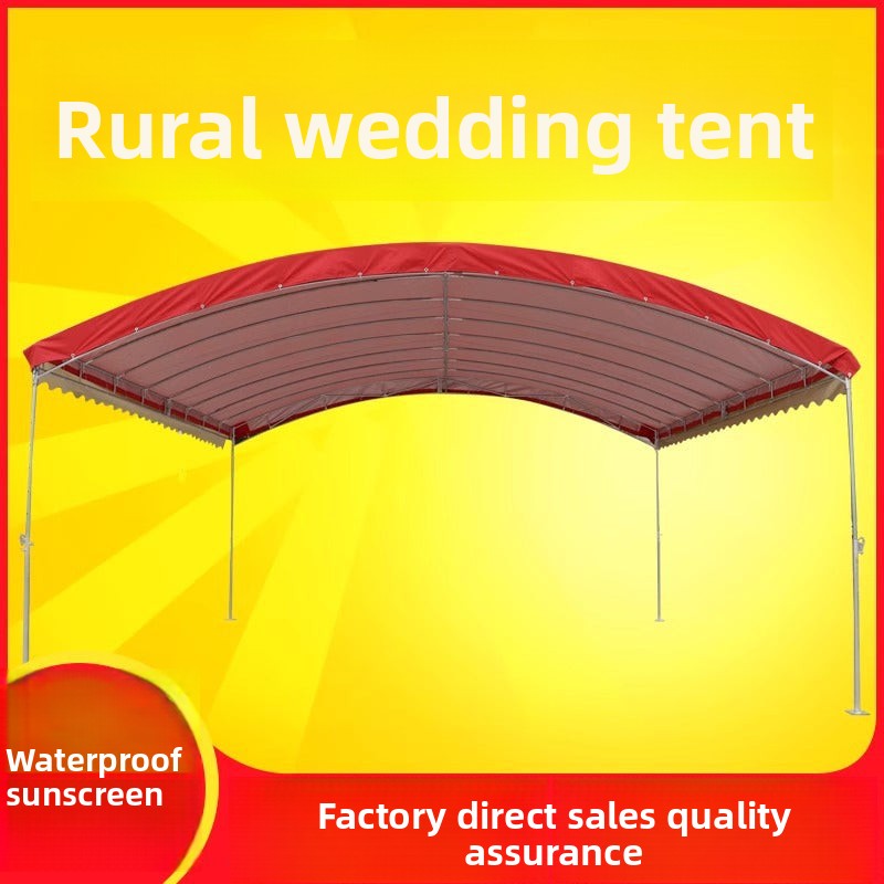 Outdoor Sunshade Shelter Sun Protection Waterproof Home Parking Shed Food Stall Rural Wedding Celebration Mobile Banquet Tent