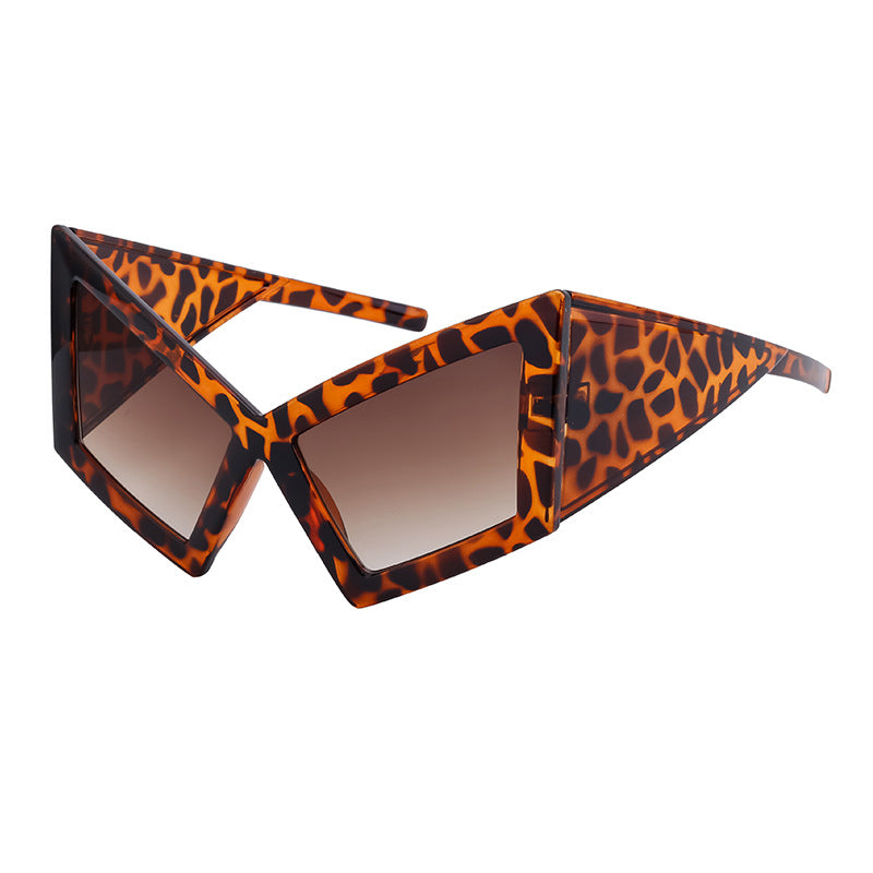 New arrivalStylish large frame cat eye sunglasses European and American Style Personality Hip-Hop Internet Celebrity Beach Party Sunglasses