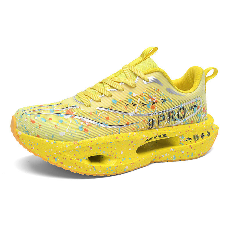 2025Autumn New Red Rabbit9Fluorescent Parent-Child Comfortable Sports Shoes High Elasticity Really Soft Sole Carbon Plate Wear-Resistant Running