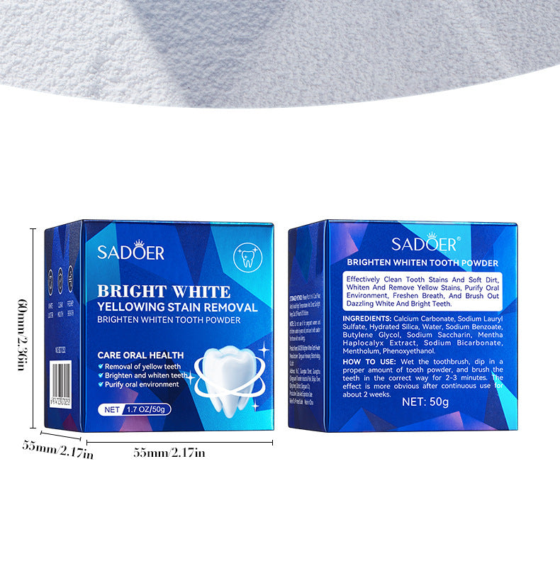 All English Tooth Powder50g SADOER Clean Tooth Stains, Care for Gums, Freshen Oral Care,  Foreign Trade Wholesale