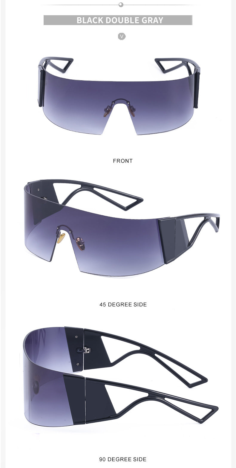 Outdoor Sports Cycling Glasses for Women, Colorful Integrated Windproof Sunglasses, Trendy European and American Style, Large Frame Sunshade and Sun Protection Sunglasses