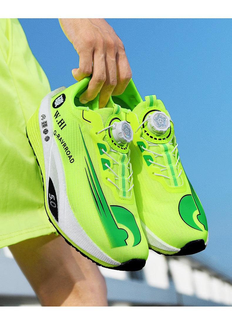 2025Autumn Winter New Style Real Explosive Carbon Plate Soft Sole Wear-Resistant Sports Shoes Parent-Child Rotating Buckle Comfortable Shock Absorption Rebound Running