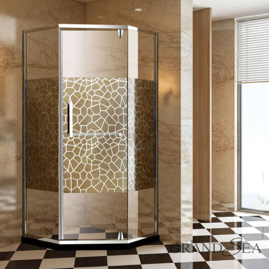 Luxury Simple Curved Tempered Glass Shower Door Cabin Shower Enclosure Bathroom