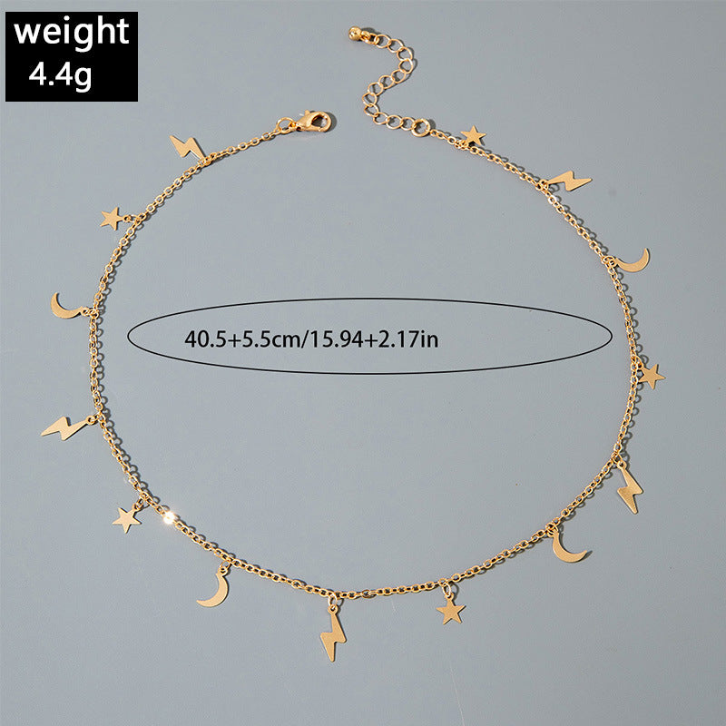 Geometric Star Tassel Chain Necklace Versatile Metal Style Sexy Multi-layer Stacking Y Type Necklace