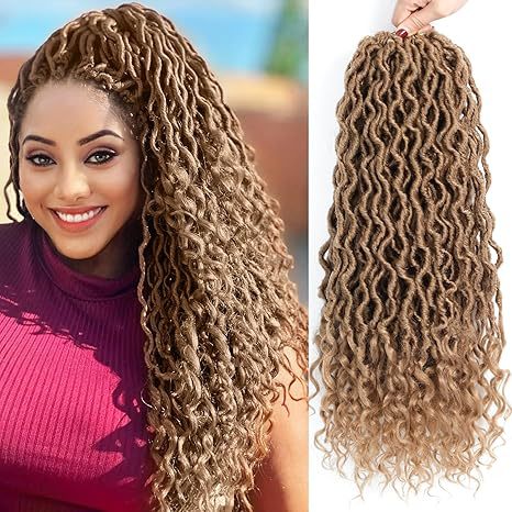 Cross-border European and American Synthetic Hair Wigs Curved Up and Down Crochet Hair Wigs Goddess Faux Locks Curly Handwoven