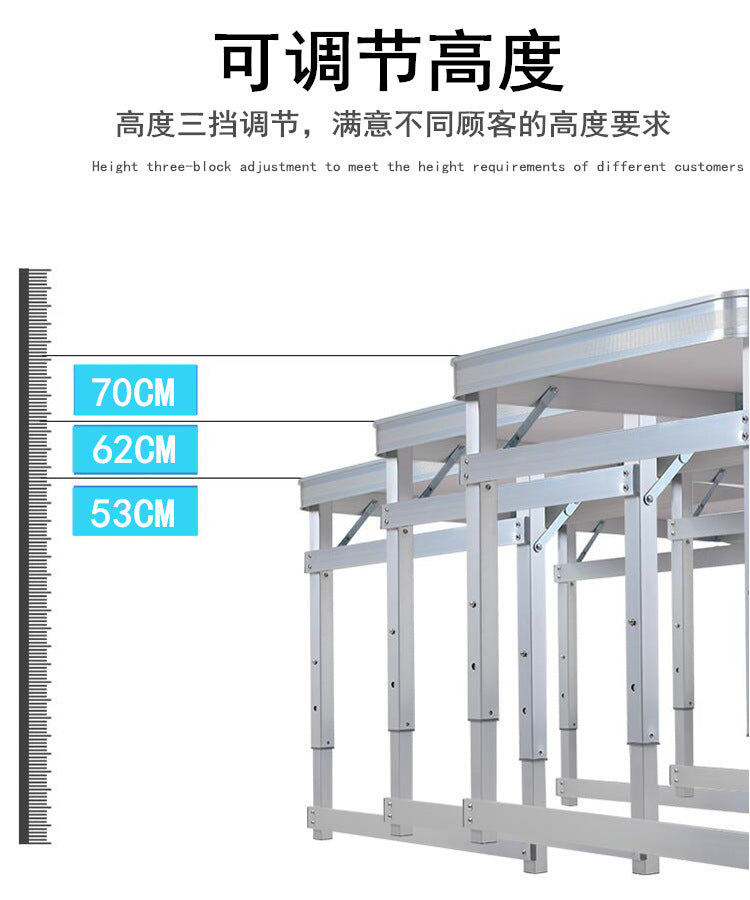In Stock Dropshipping Outdoor Folding Table Aluminum Alloy Simple Square Table Camping Stall Folding Table Portable Stall Table